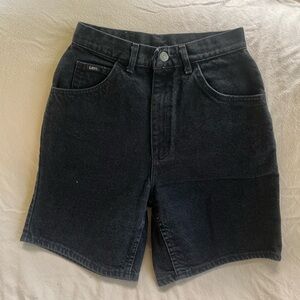 Authentic 90s Vintage Black Denim Lee High Waisted Shorts Women’s SZ 8